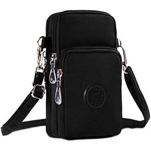 Women's Black Small Crossbody Waterproof Nylon Purses Mini Shoulder Travel Bag